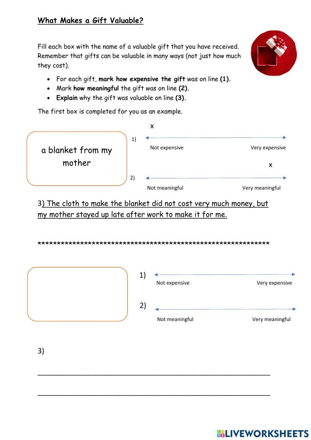 what-makes-a-gift-valuable-online-exercise-for-live-worksheets
