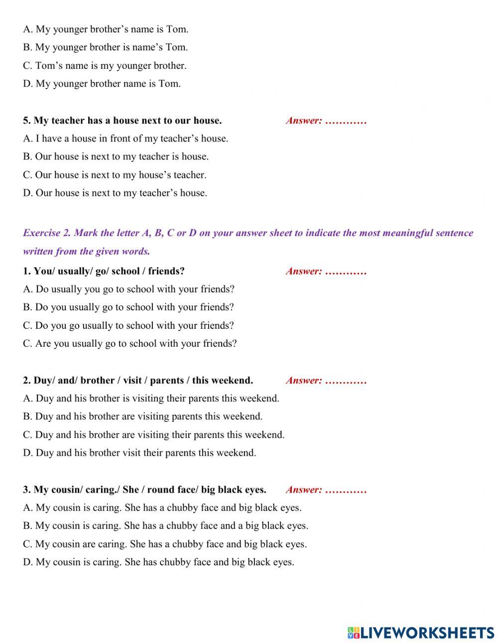Grade 6 Mid-term test revision cont.3