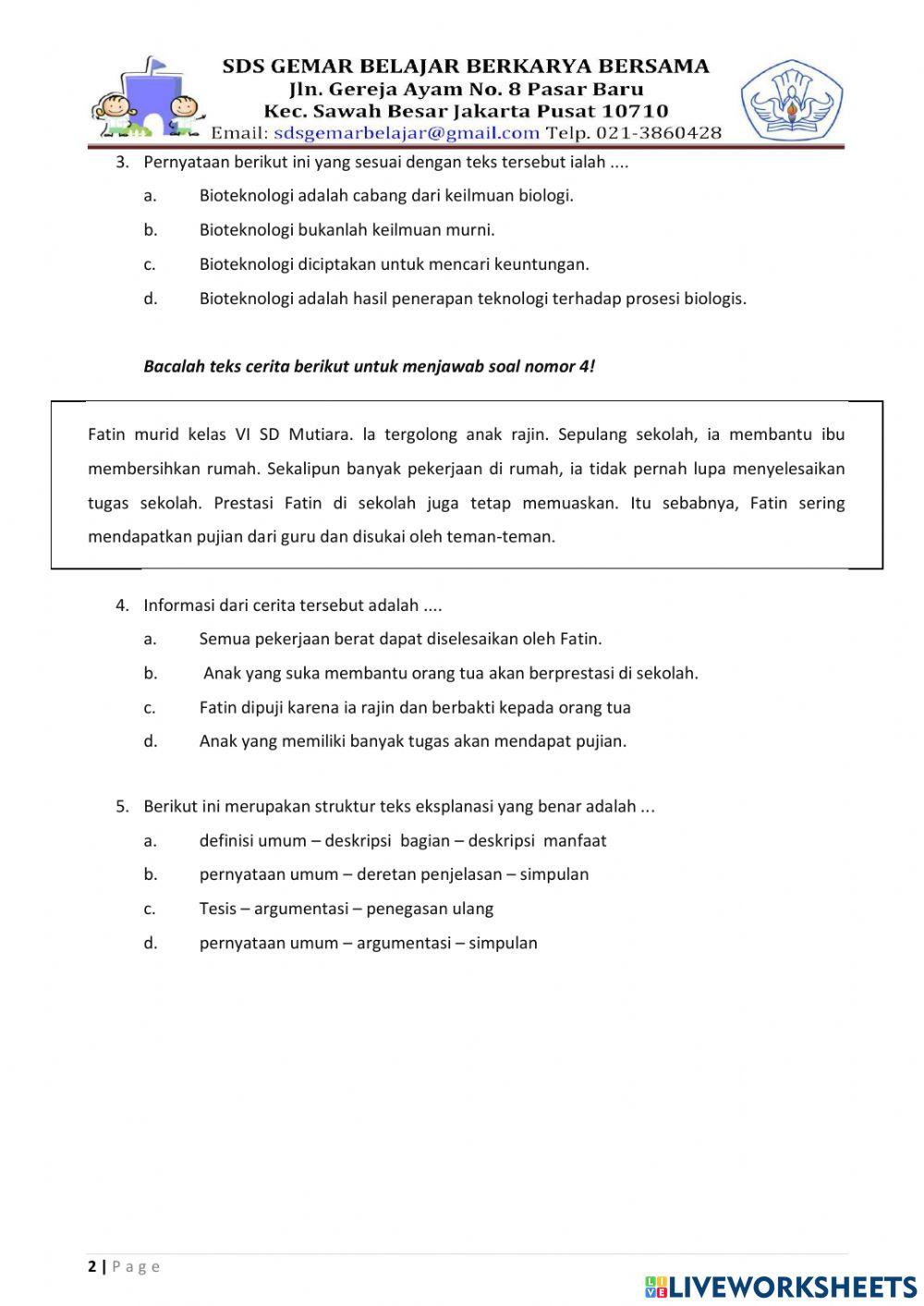 Unit test 4 bahasa indonesia