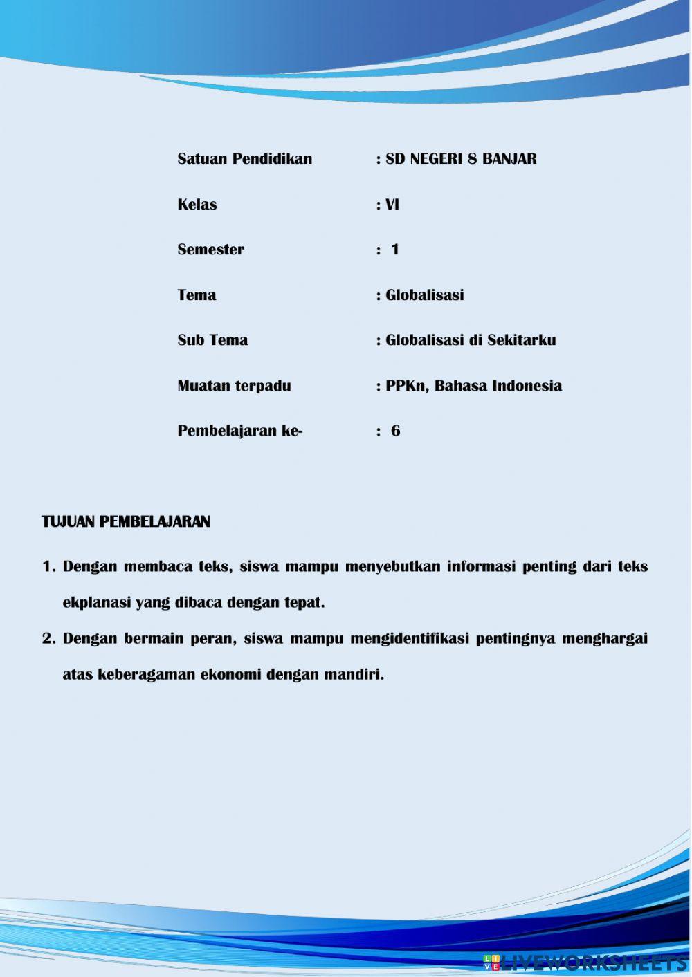 Tema 4 Subtema 1 Pembelajaran 6