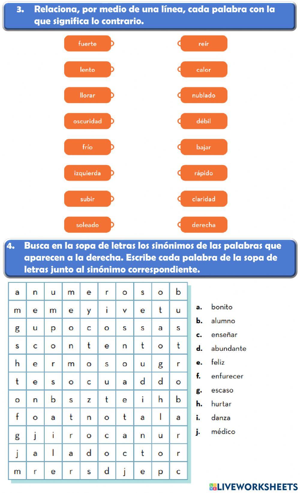 Sinónimos y Antónimos