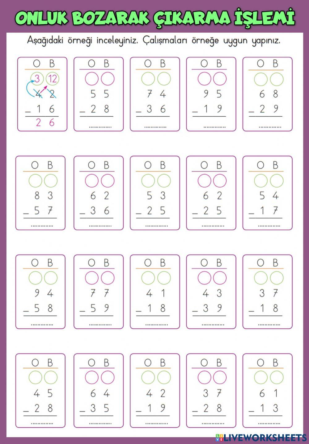 Onluk Bozarak Çıkarma İşlemi