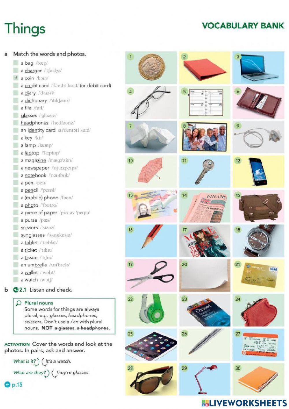 1- Review  Vocabulary E.File