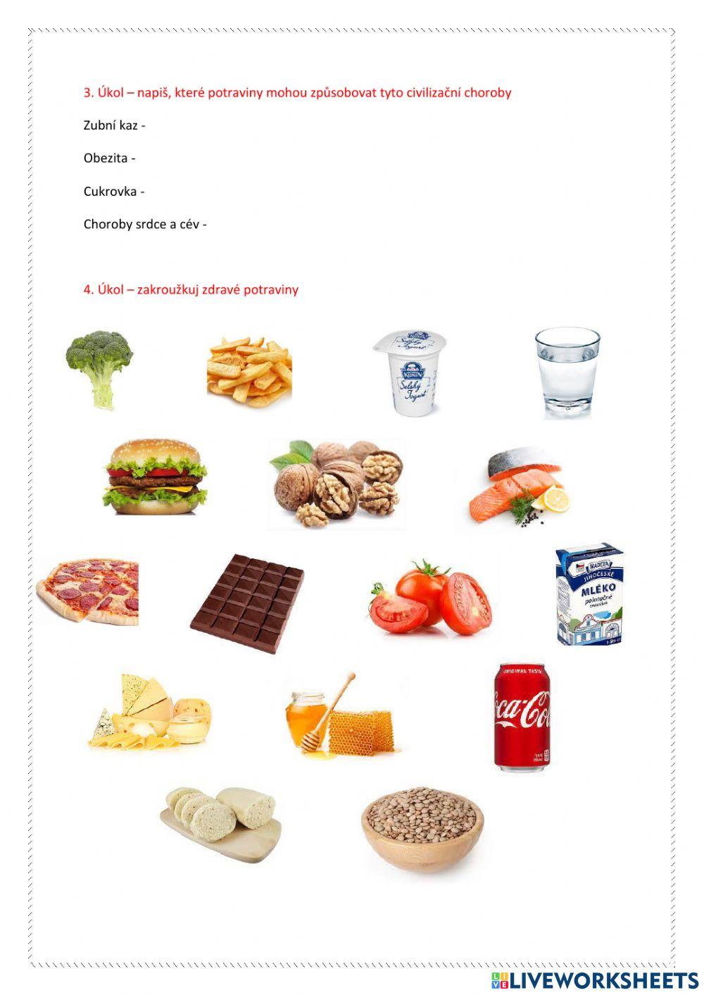 Pracovní list - Zdravý životní styl