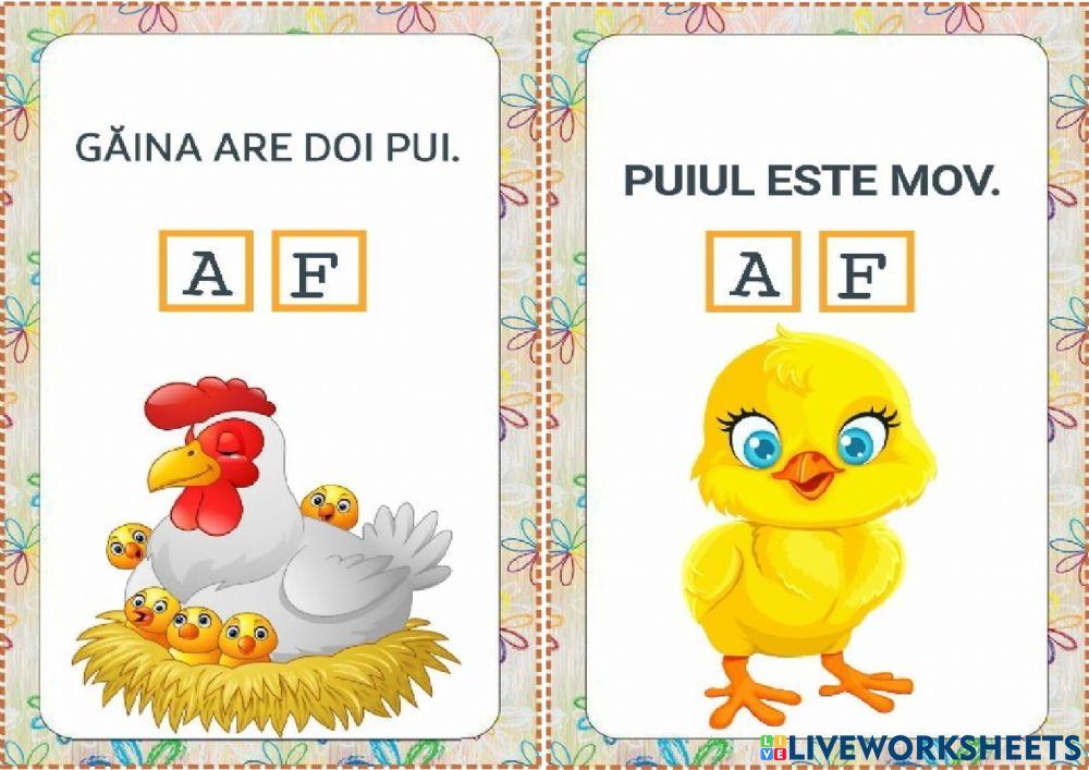 Popoziții- adevărat- fals