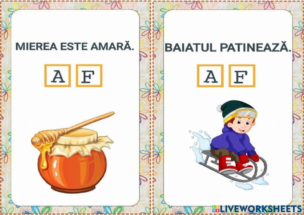 Popoziții- adevărat- fals Popoziții- adevărat- fals