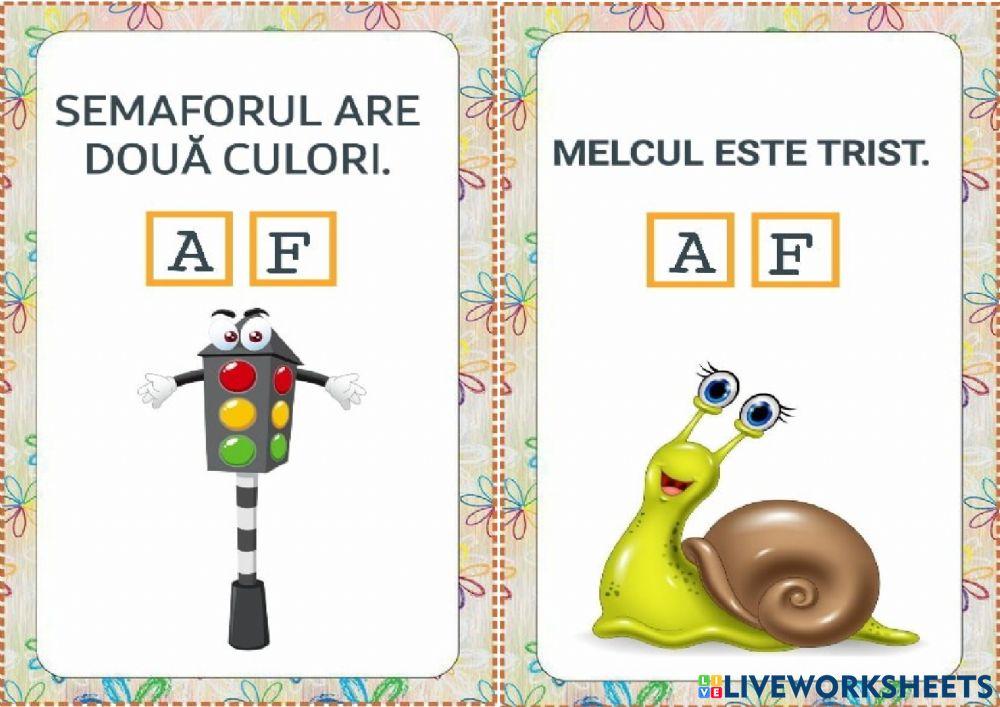 Popoziții- adevărat- fals Popoziții- adevărat- fals