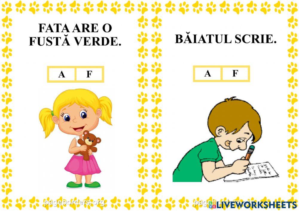 Popoziții- adevărat- fals Popoziții- adevărat- fals