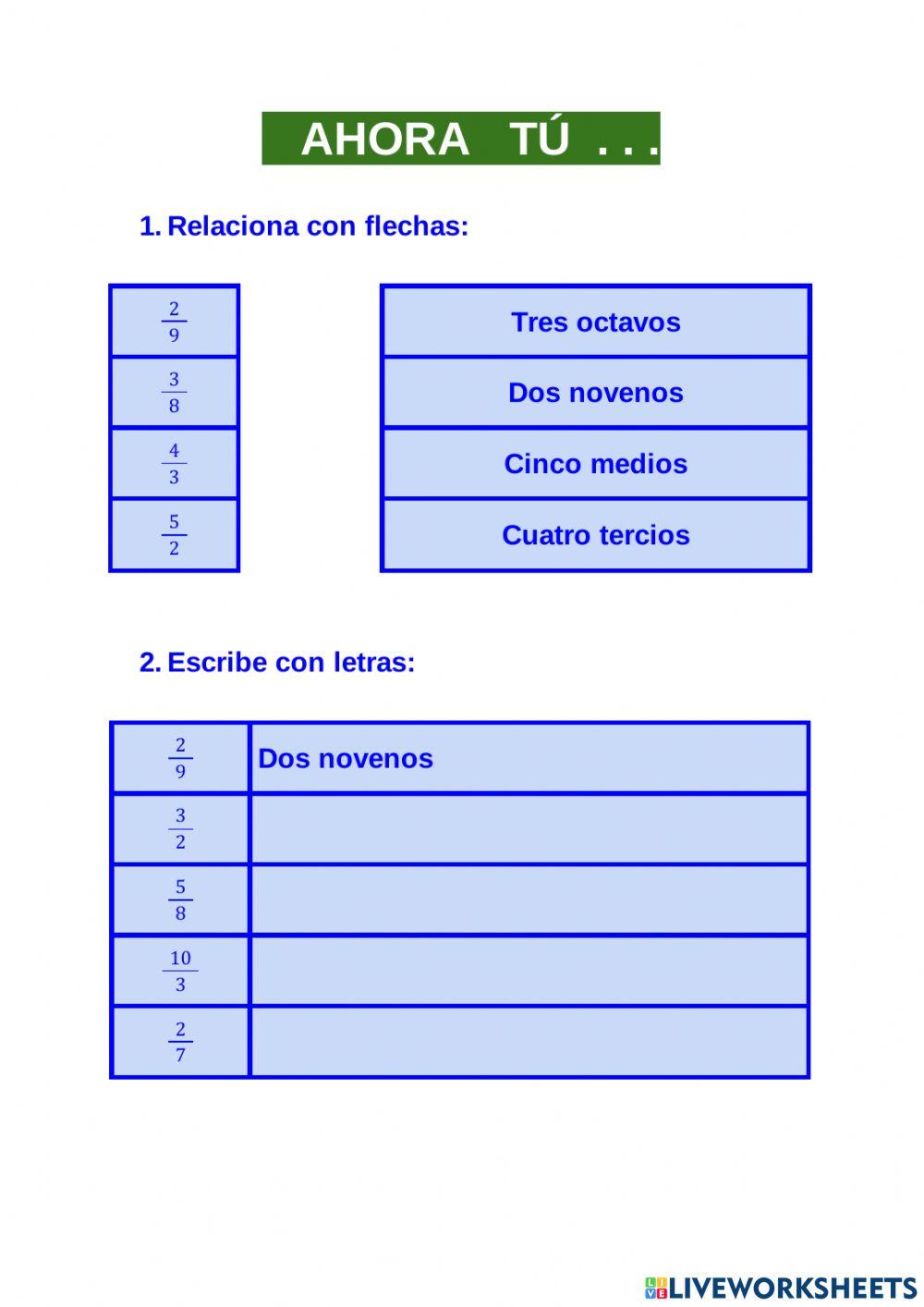 Introducción fracciones