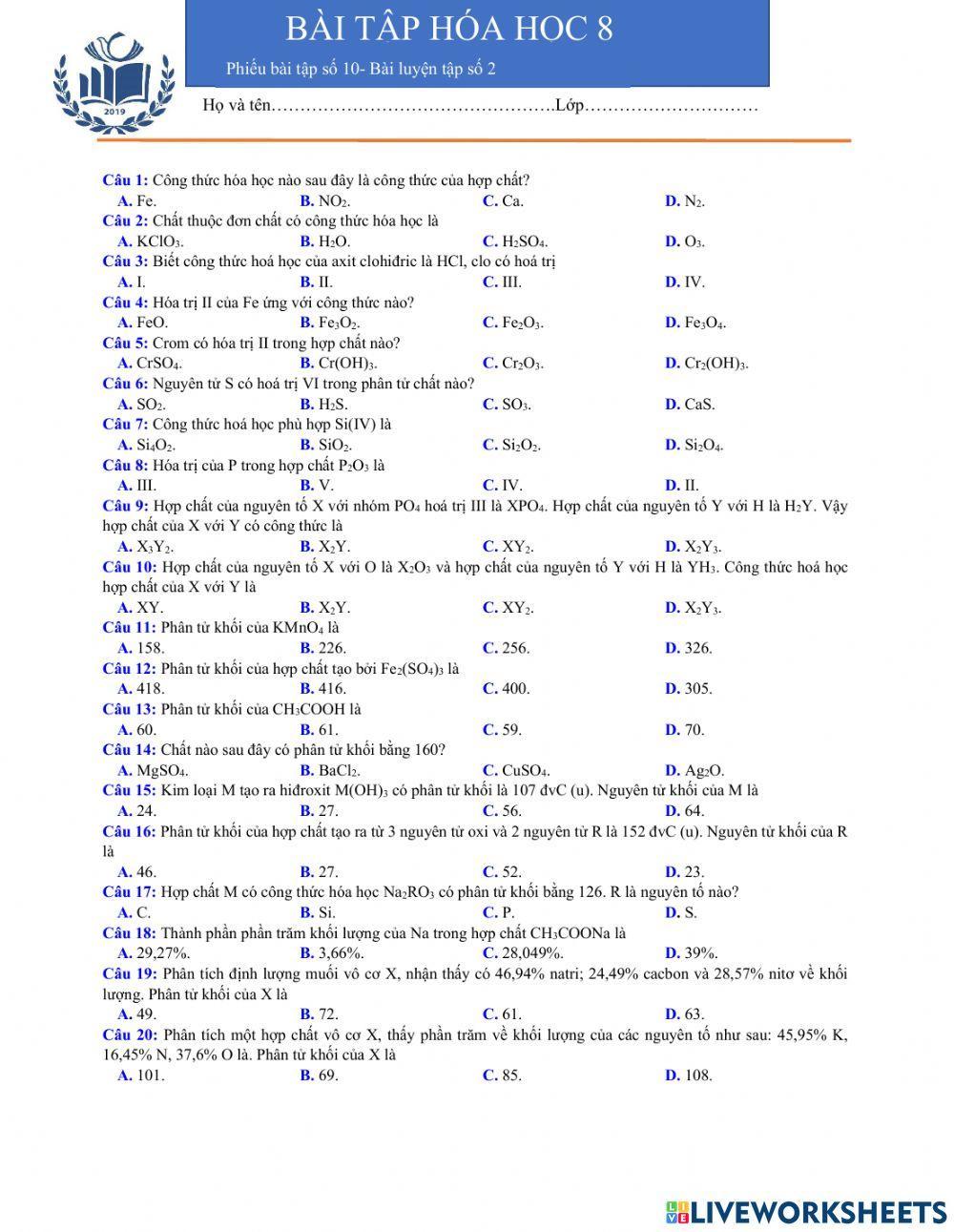 Phiếu 10- luyện tập 2
