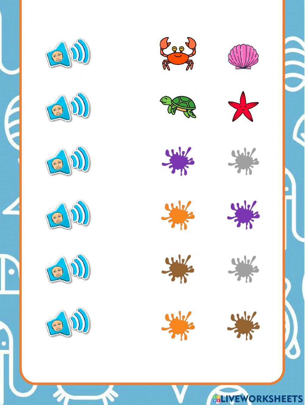 Sea animals and colors