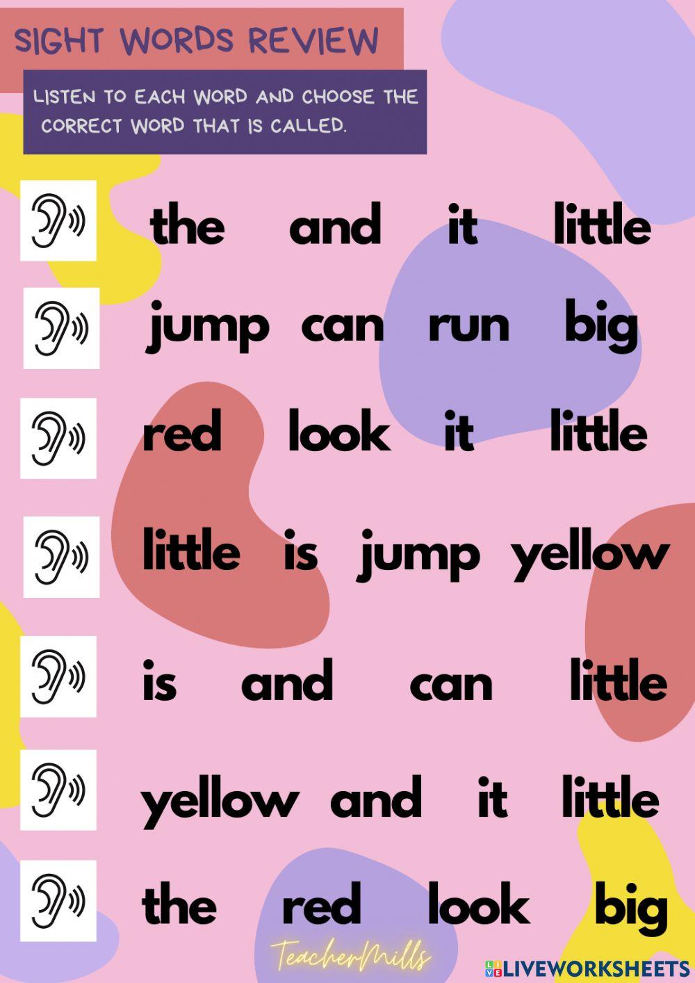 Sight words - Review