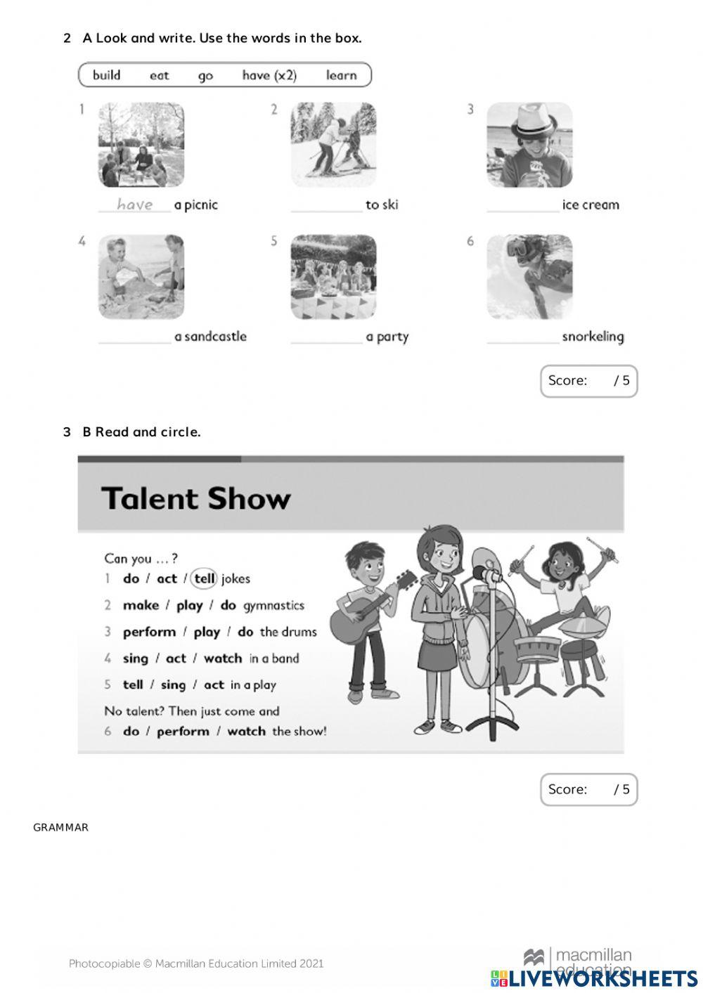 Unit 2 exam 5th grade online exercise for live worksheets
