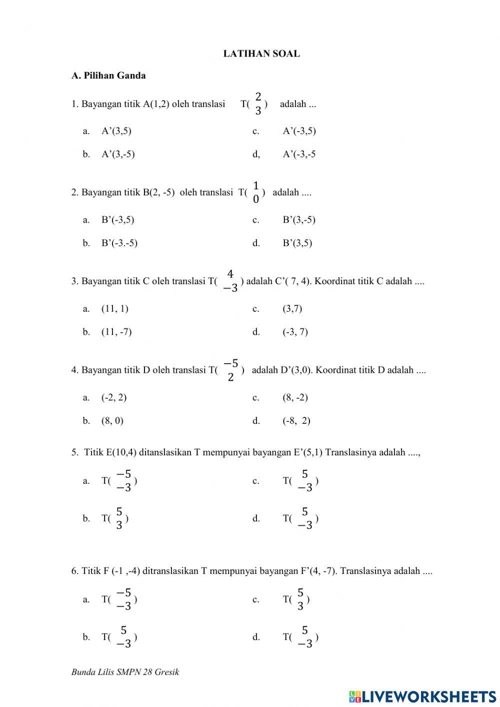 LKPD Transformasi Geometri 2