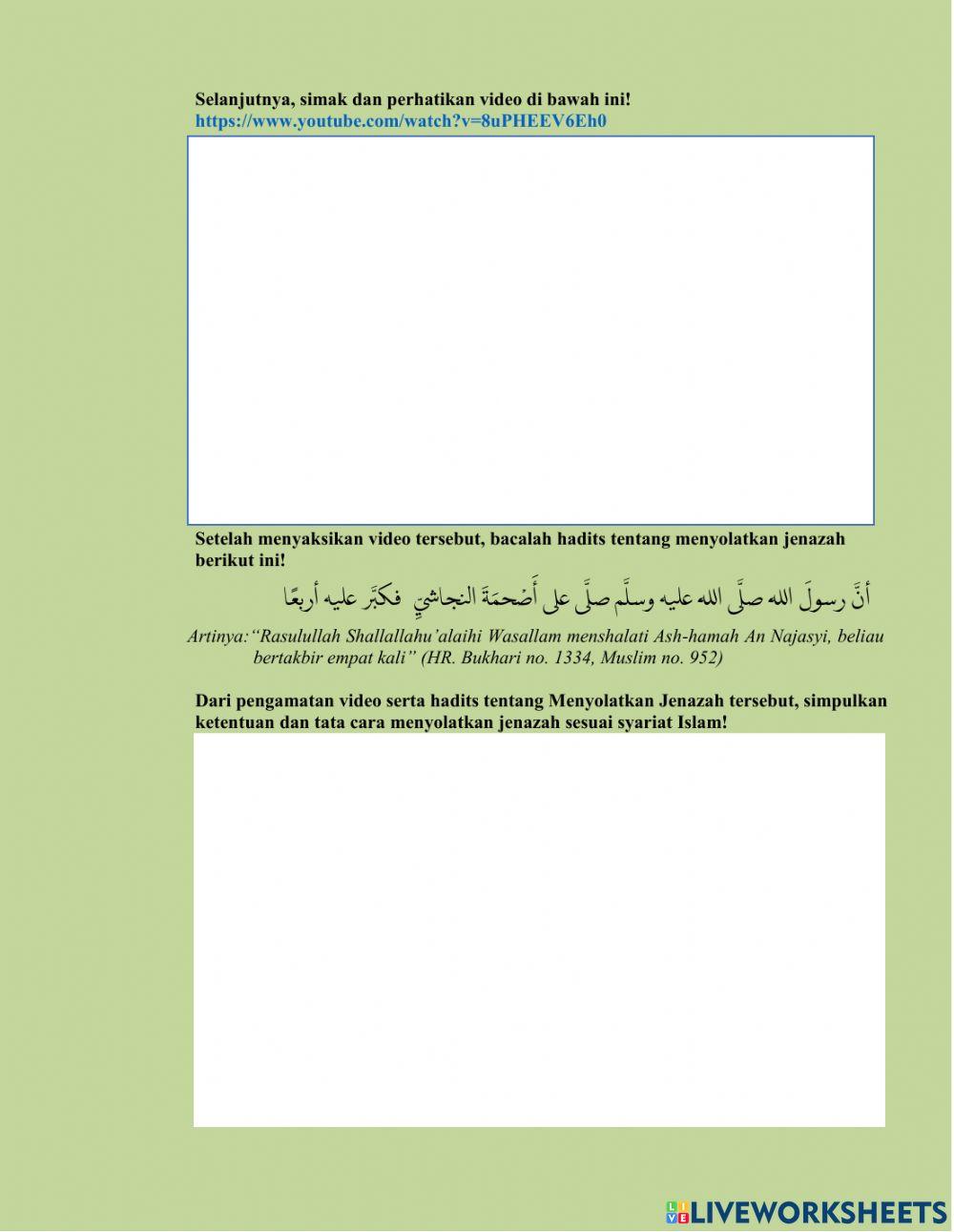 Pengurusan Jenazah Sub Materi Menyolatkan dan Menguburkan Jenazah