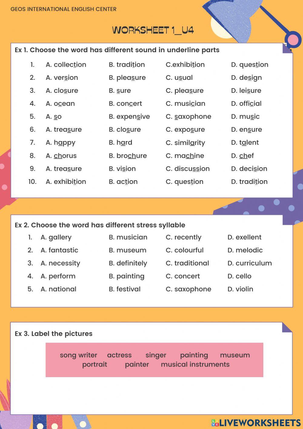 Worksheet 1-U4-Grade 7