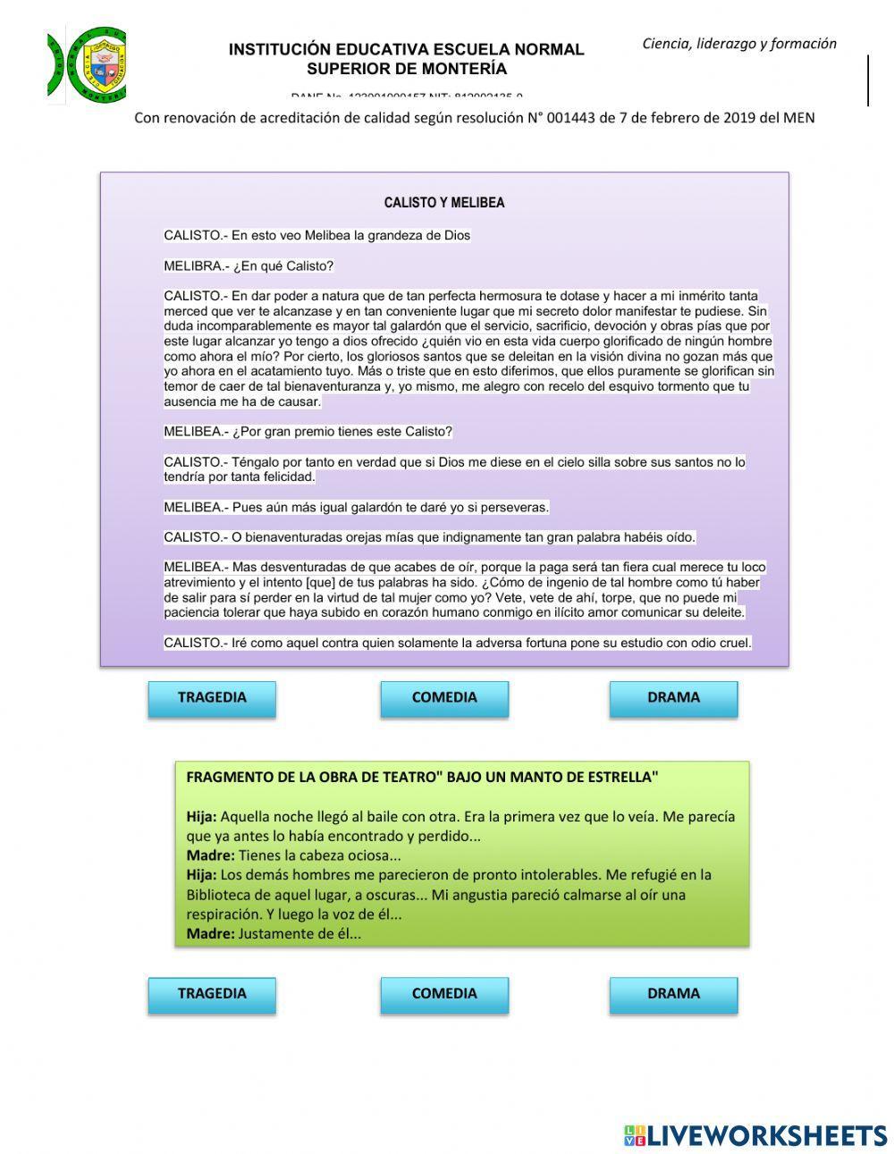 Subgéneros dramáticos