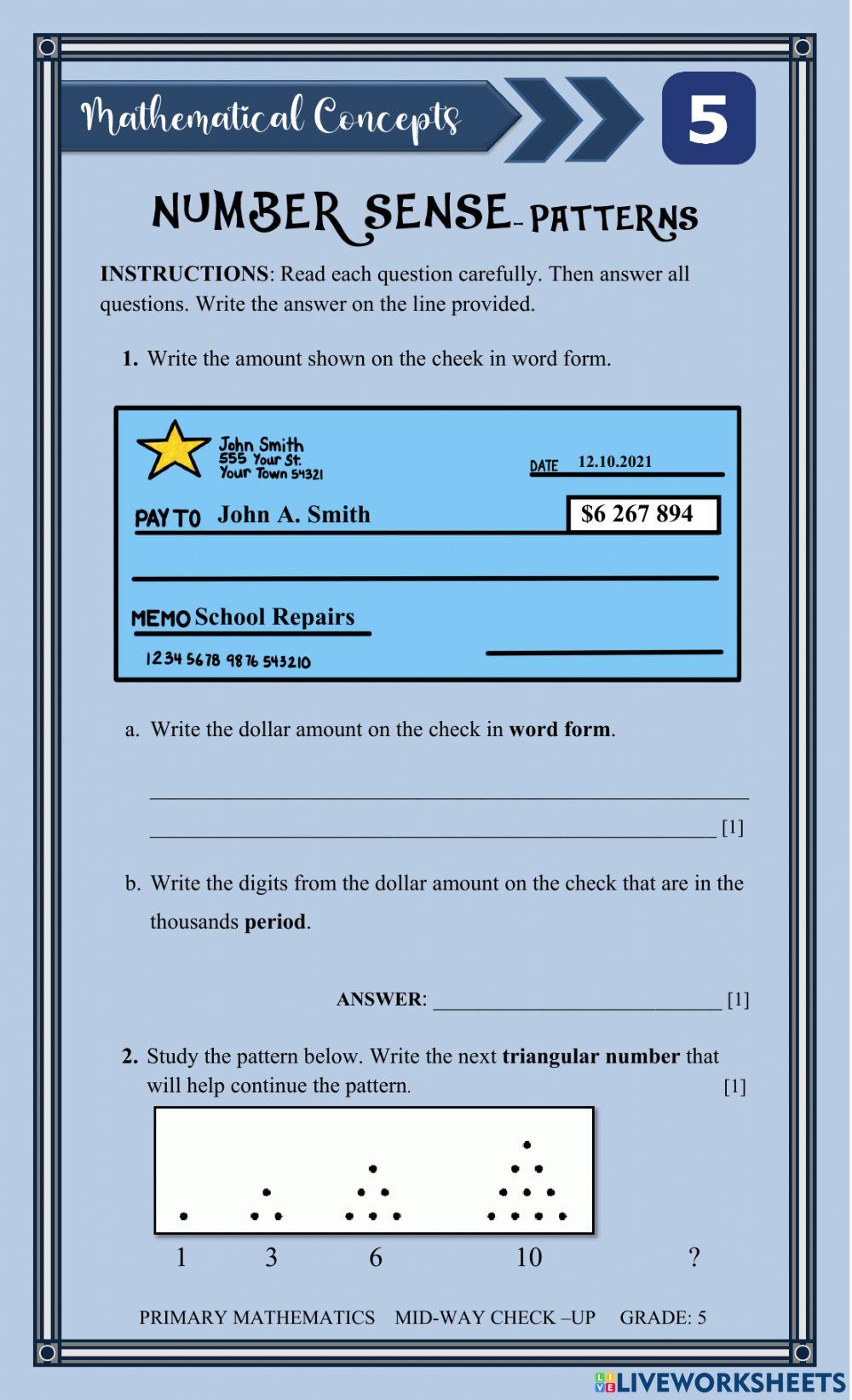 Mathematical Concepts | Live Worksheets