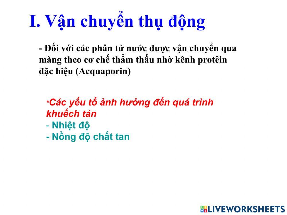 Vận chuyển các chất qua màng