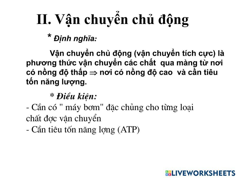 Vận chuyển các chất qua màng