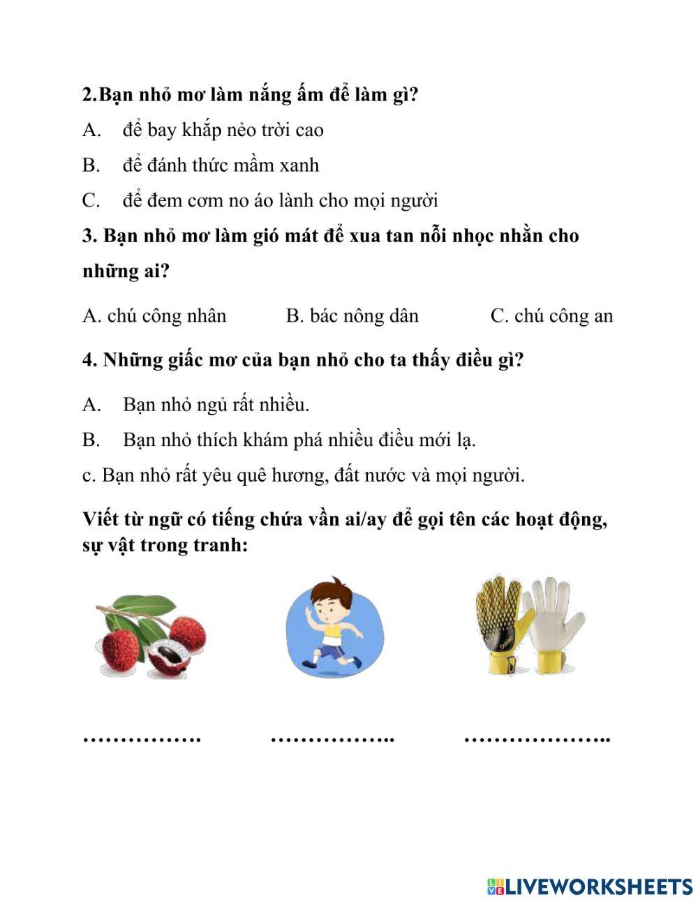 Phiếu bài Tập Tiếng Việt Tuần 5