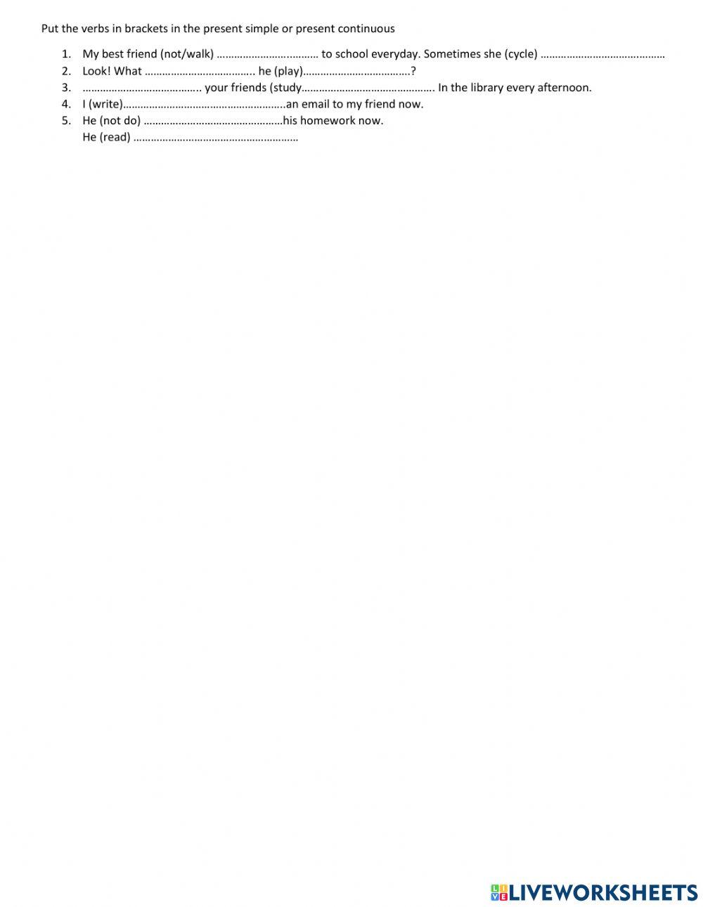 Present simple vs present continuous
