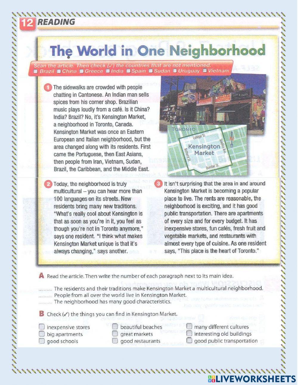 Reading: The world in one neighborhood