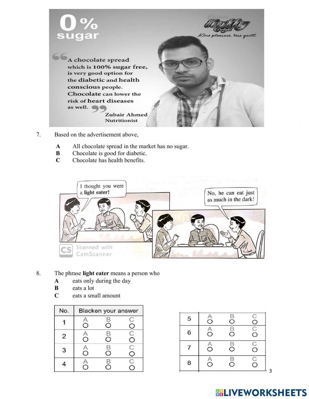 Peperiksaan Akhir Tahun (Form 3 Paper 1 Reading - 2021)