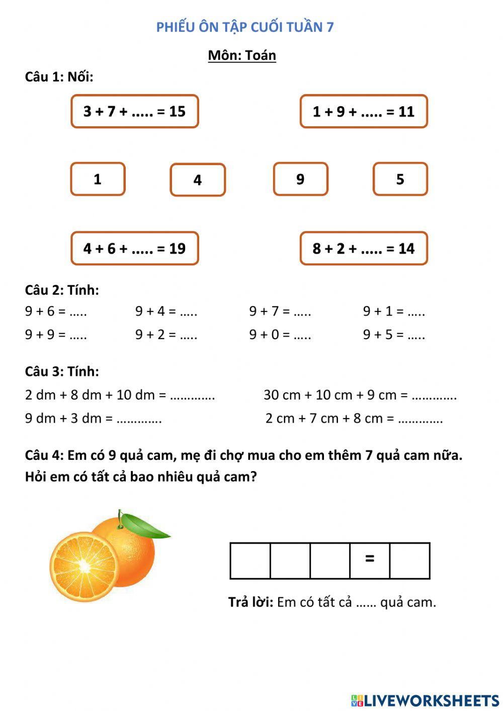 Ôn tập cuối tuần 7