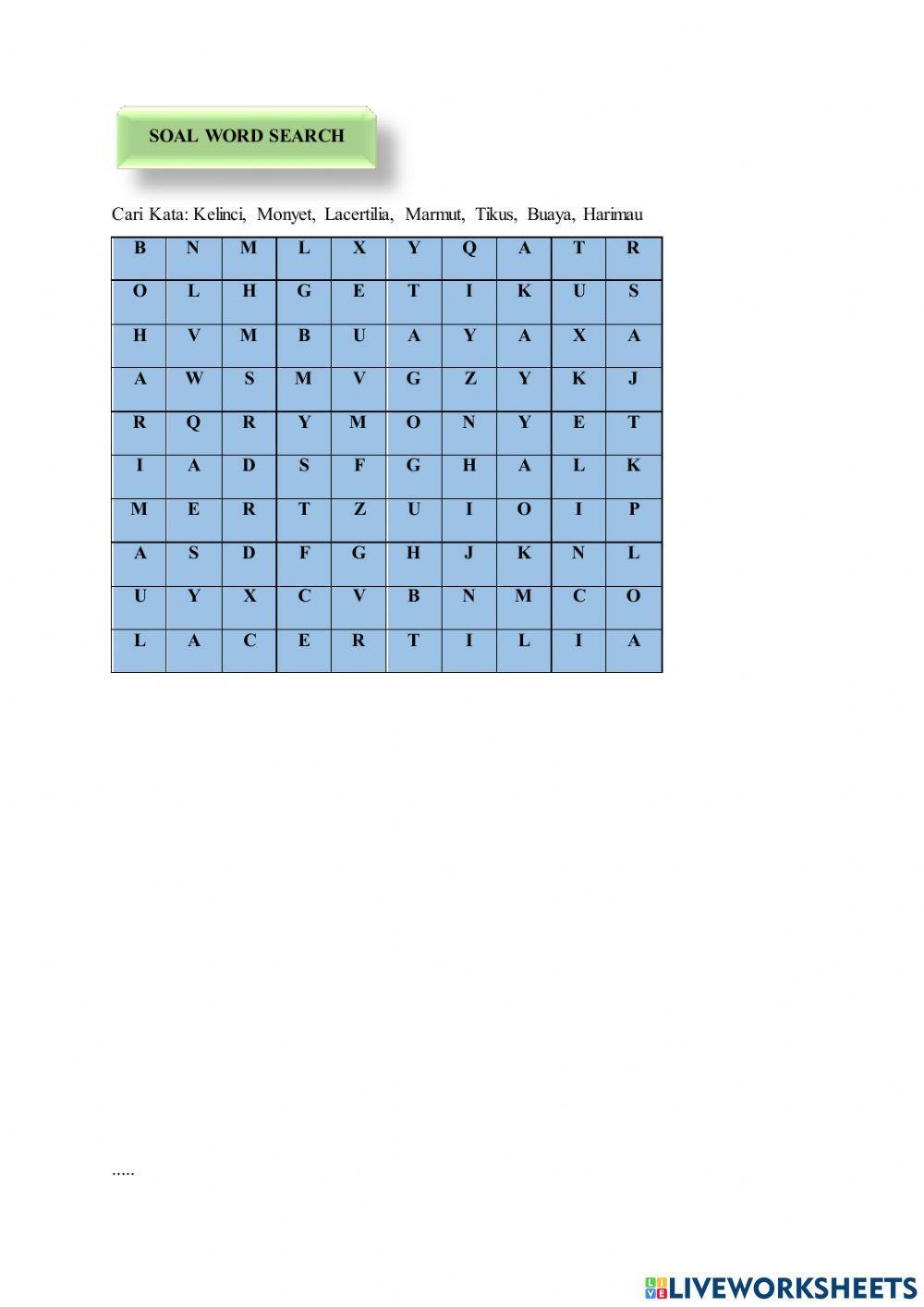 LKPD Soal Animalia (Vertebrata)