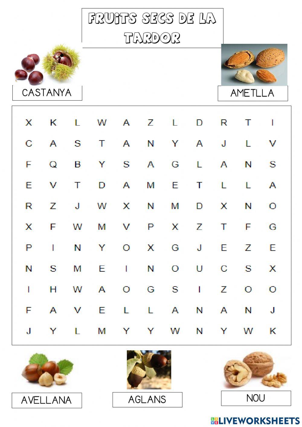 Sopa de lletres tardor