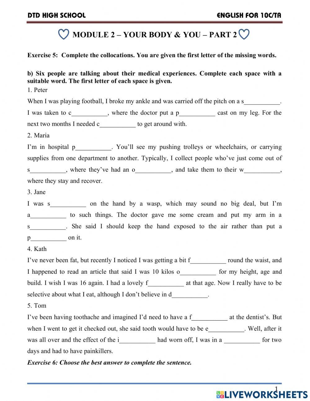 Vocab 2 - body - part 2 Vocab 2 - body - part 2