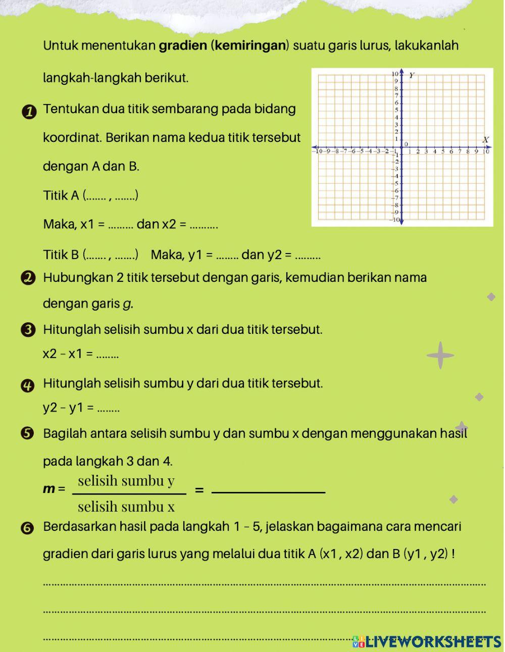 E-LKPD Persamaan Garis Lurus