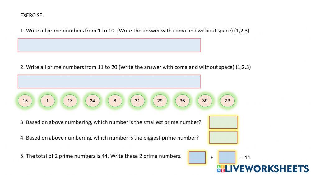 REVISION - Prime Numbers