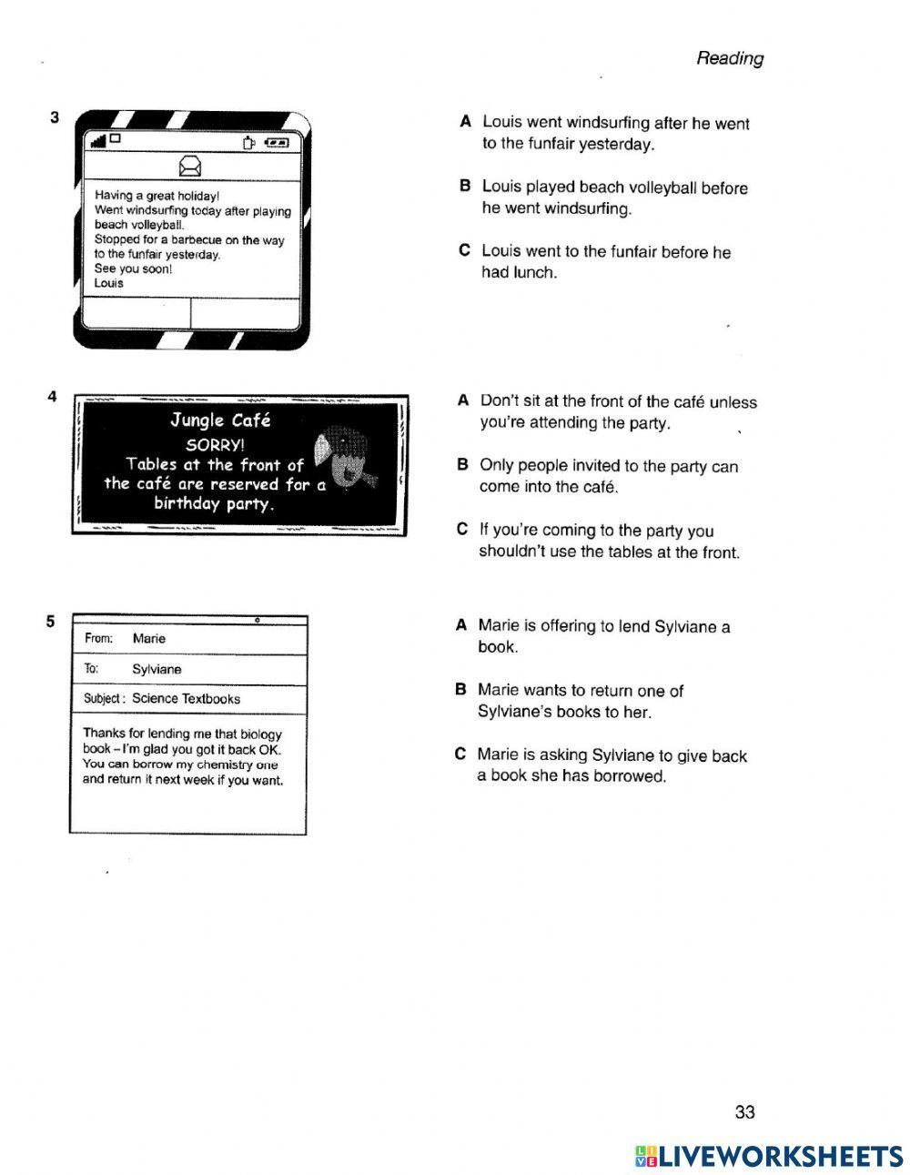 Pet - reading test 2