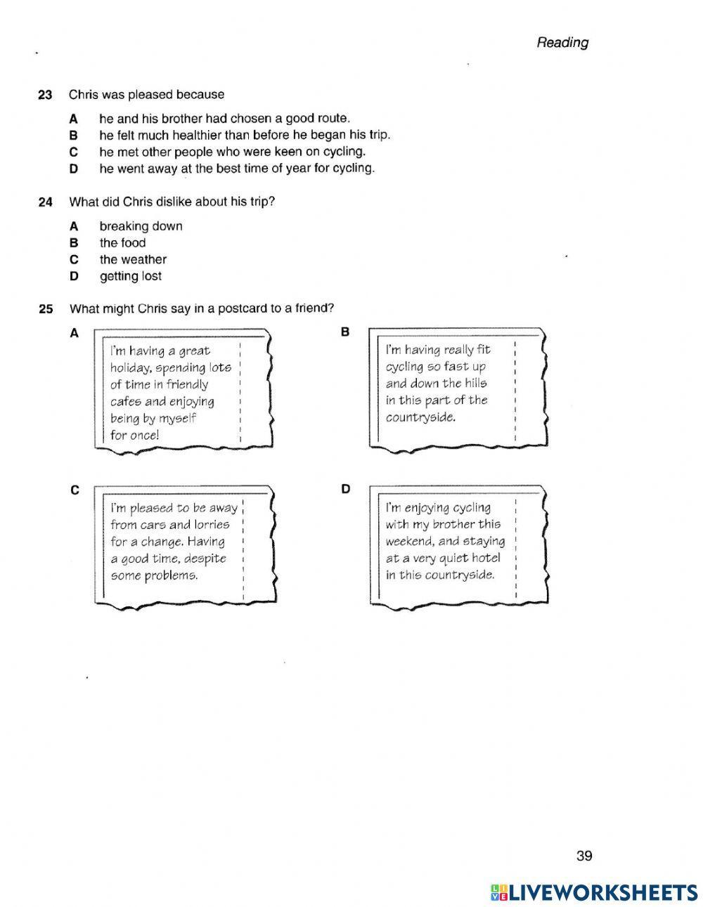 Pet - reading test 2