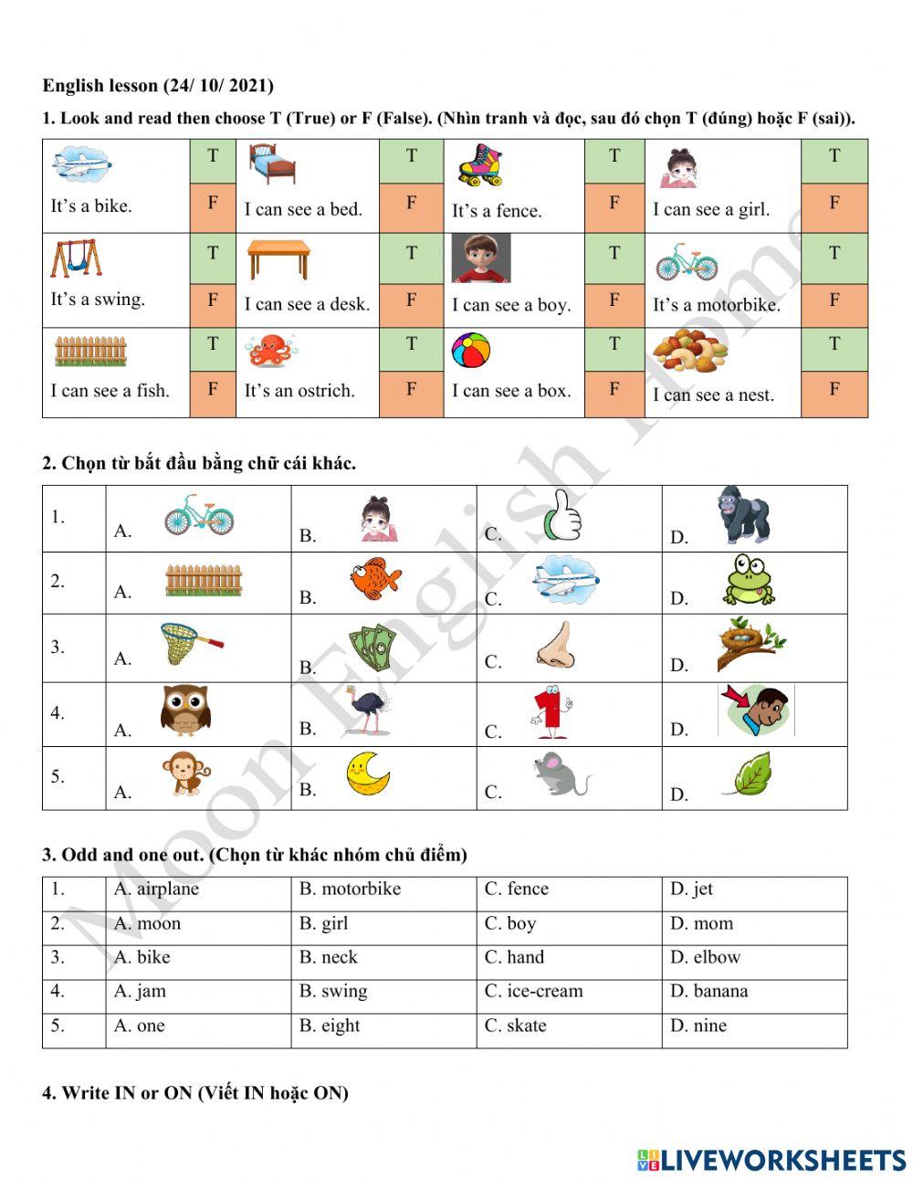 Grade 2 On worksheet | Live Worksheets