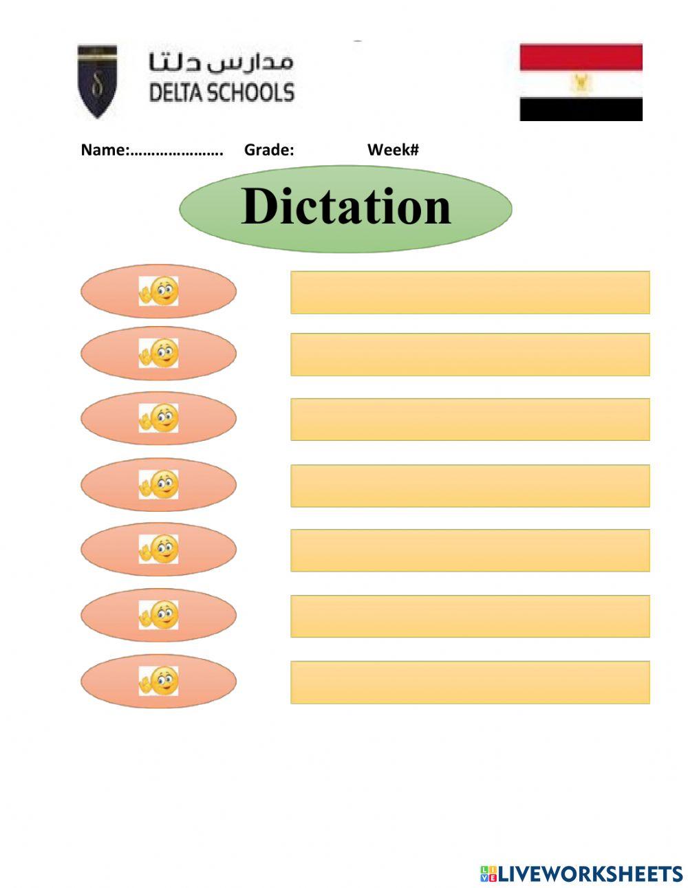 Dictation sheet