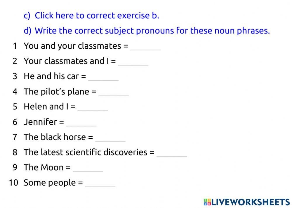Subject pronouns tutorial 1