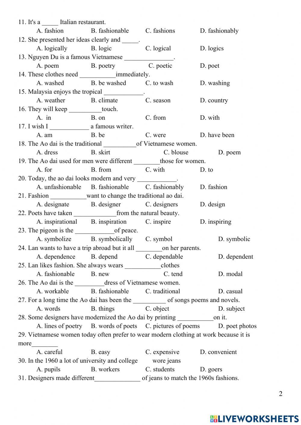 Grade 9 - Review Unit 2.1