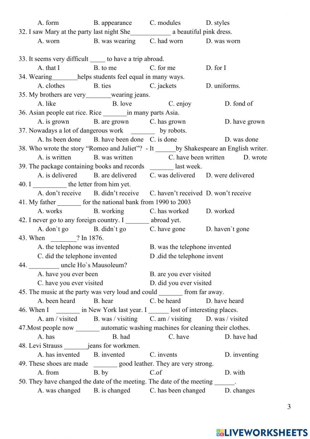 Grade 9 - Review Unit 2.1