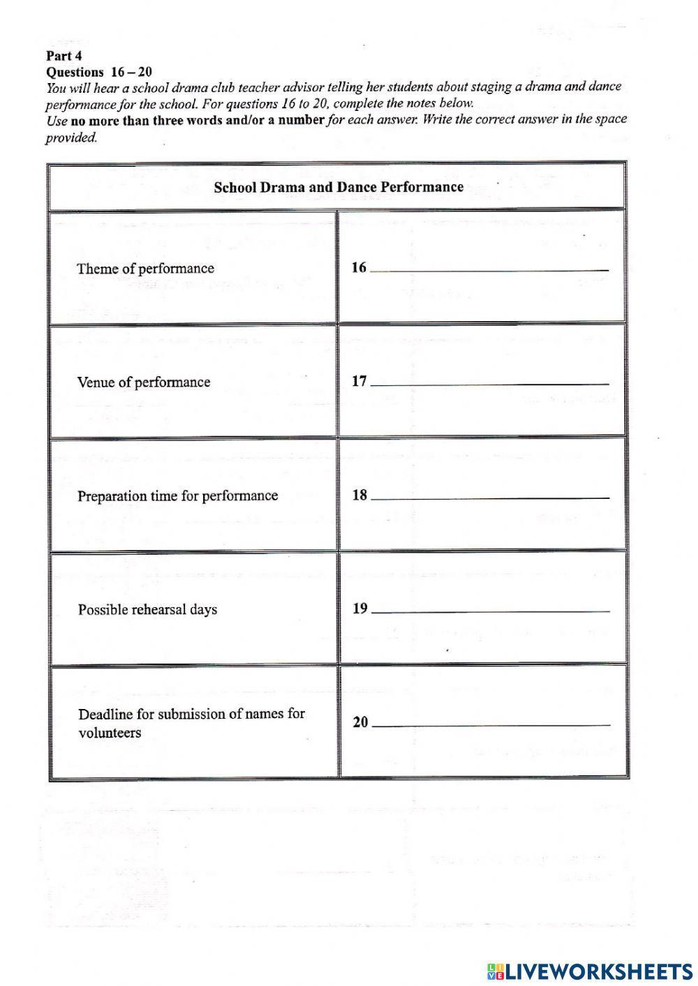 Listening practice set 1 form 1