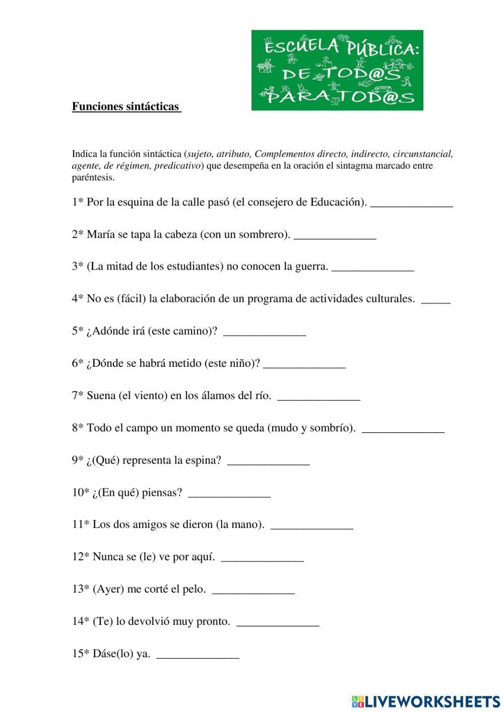 Funciones Sintácticas