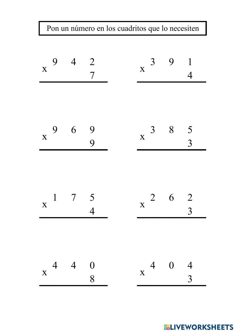 Multiplicaciones por una cifra - 5