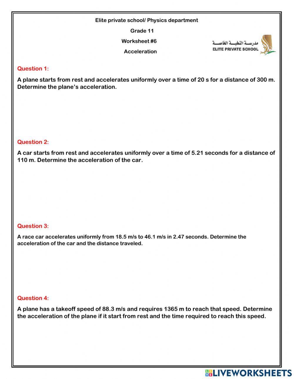 Kinematic Equations Kinematic Equations