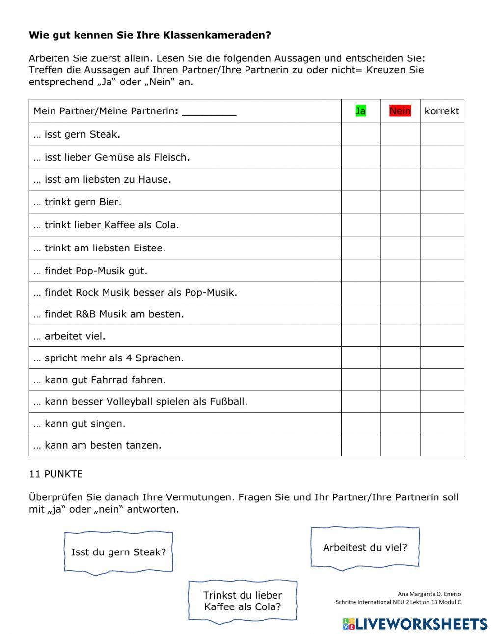 Wie gut kennen Sie Ihre Klassenkameraden?