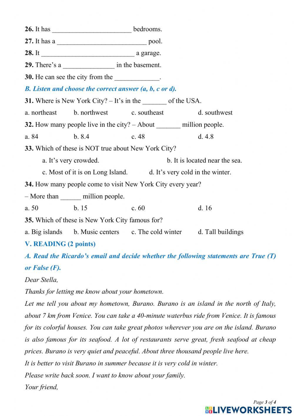 MOET English Grade 6 Unit 1