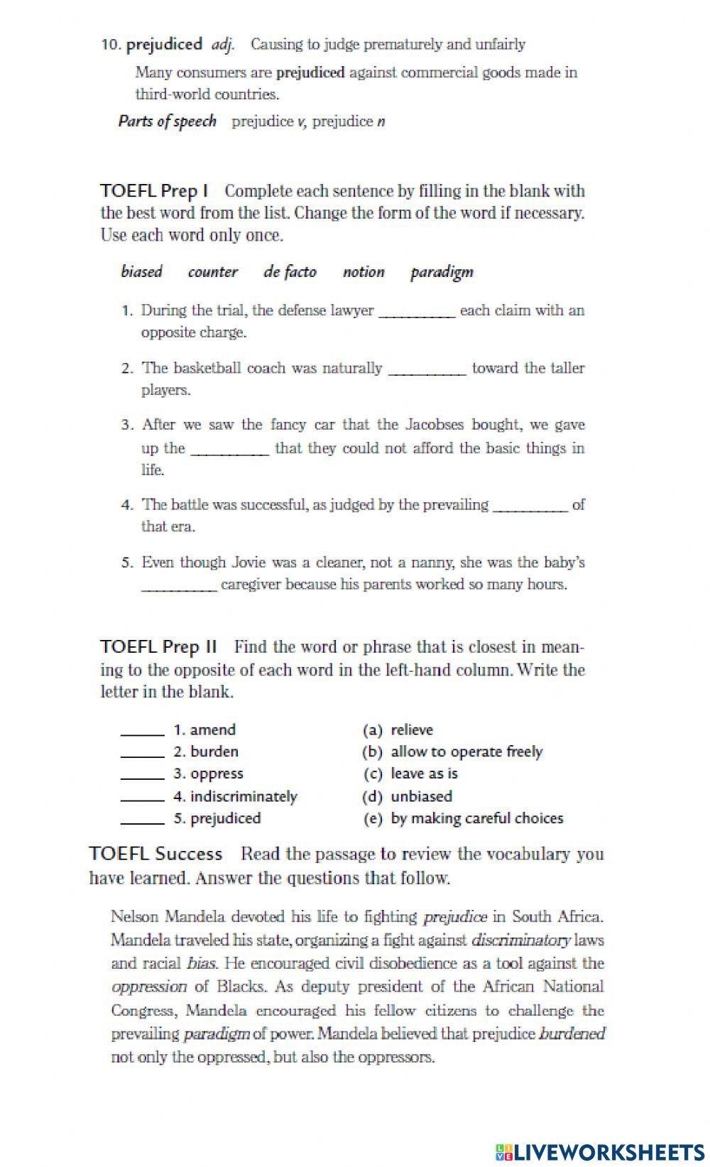 ITP vocabulary L14 and L15
