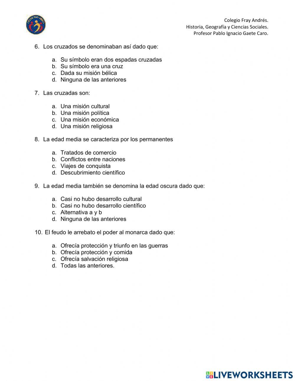 7° Evaluación Edad Media