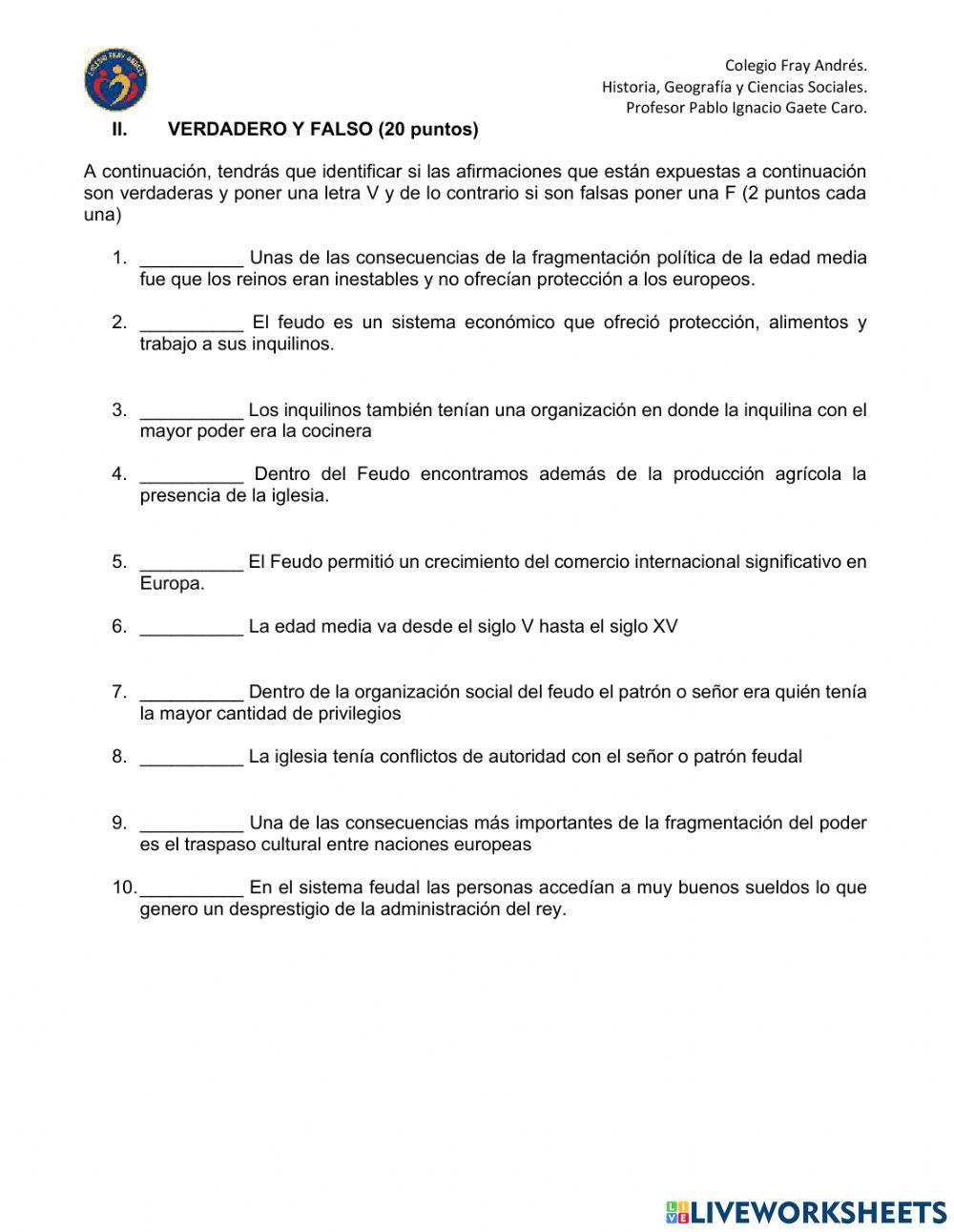 7° Evaluación Edad Media